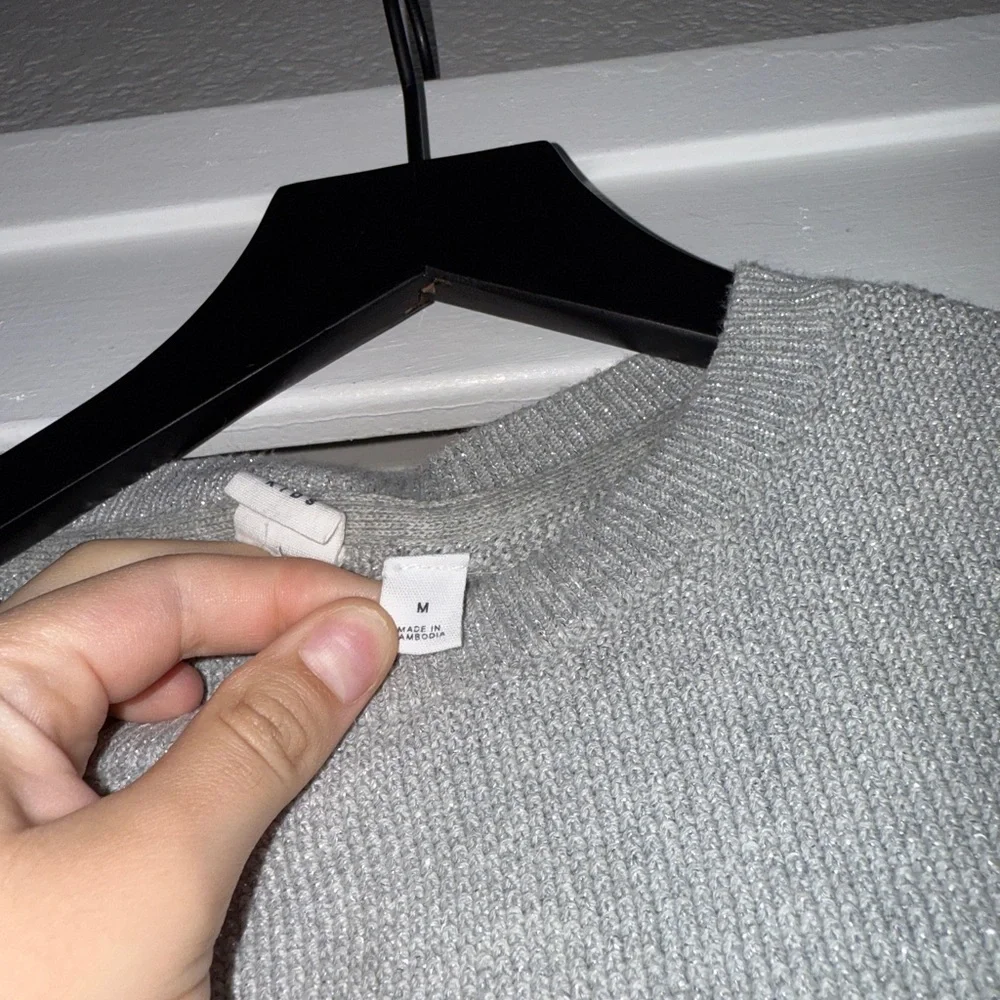 2/$15 GAP Kids Heather Gray Crew Neck Sweater with Sparkle